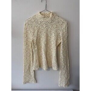 AVEC LES FILLES  3D ROSETTE LACE TOP SMALL